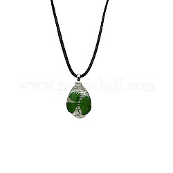 Ожерелья со стеклянными подвесками-каплями и шнурами, темно-зеленый, 19.69 дюйм (50 см)