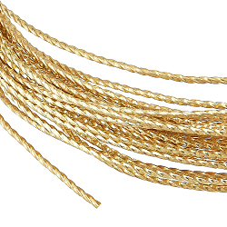 BENECREAT 6m 0.8mm Thick Textured Copper Wire, Tarnish Resistant Golden Wire for Beading Ring Making and Other Jewelry Crafts