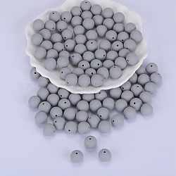 Perles focales rondes en silicone, perles à mâcher pour les jouets de dentition, Diy soins infirmiers colliers faisant, gainsboro, 15mm, Trou: 2mm