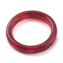 Cellulose Acetate(Resin) Plain Band Rings, Dark Red, US Size 6 3/4, Inner Diameter: 17mm