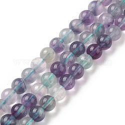 Natural Fluorite Beads Strands, Round, 6.5mm, Hole: 0.7mm, about 62pcs/strand, 15.35''(39cm)