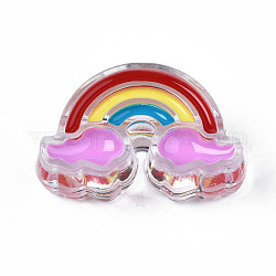 Perle di smalto acrilico trasparente, arcobaleno, viola, 16x26x9mm, Foro: 3.5 mm