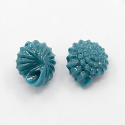 Synthetic Coral Beads, The Undersea World Series, Shell/Nautiloidea, Dyed, Cadet Blue, 20x21x15mm, Hole: 1mm
