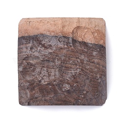 Imitation de bois de santal inachevé surface de la planète, pour résine époxy diy, fabrication de décoration de bijoux en résine uv, lune, brun coco, 49~50.5x50.5x10~14.5mm