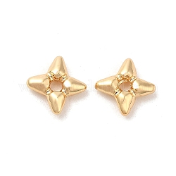 Perline in ottone, stella, vero placcato oro 18k, 7x7x2mm, Foro: 1.2 mm