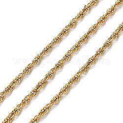 Revestimiento iónico (ip) 304 cadenas de cuerda de acero inoxidable, soldada, con carrete, dorado, 2.5mm, aproximamente 10 m / rollo
