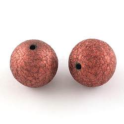 Abalorios de acrílico exteriores crapy, redondo, marrón, 20mm, agujero: 2 mm, aproximamente 105 unidades / 500 g