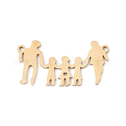 304 Stainless Steel The Family Connector Charms, Men & Women & Kid, Golden, 15x28.5x1mm, Hole: 1.4mm