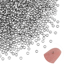 Unicraftale environ 800 pièces de perles rondes lisses de 2 mm, perles d'espacement 304 perles en vrac en acier inoxydable, bouchons en métal, bracelets en métal, perle pour la fabrication de colliers, de bracelets et de boucles d'oreilles