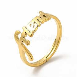 Ионное покрытие (ip) 304 регулируемое кольцо из нержавеющей стали для женщин, реальный 18k позолоченный, размер США 6 (16.5 мм)