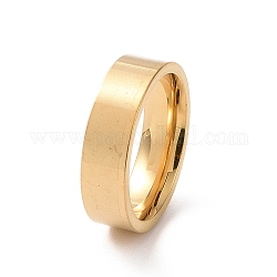 201 anillo liso de acero inoxidable para mujer, dorado, 6mm, diámetro interior: 17 mm