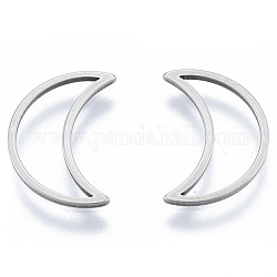201 anelli di collegamento in acciaio inox, luna, colore acciaio inossidabile, 16x11x1mm, diametro interno: 5x14mm