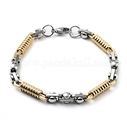 Placage sous vide 304 bracelet chaîne à maillons en acier inoxydable, or et acier inoxydable Couleur, 8-5/8 pouce (22 cm)