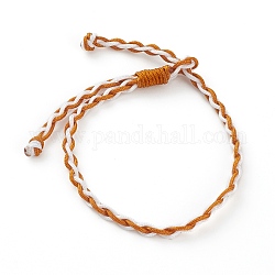 Bracelets tressés réglables en corde de nylon bicolore, chocolat, diamètre intérieur: 3/8~2-5/8 pouce (1~6.6 cm)