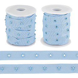 Olycraft 10 Yards Polyester Sewing Snap Button Tape, Plastic Buttons Fastener Replacement, with 2Pcs Plastic Empty Spools, Light Sky Blue, 3/4 inch(18mm)