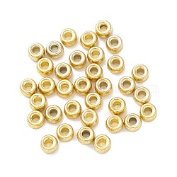 Perline di placcatura in plastica, barile, oro placcato, 9x6.5mm, Foro: 3.7 mm, circa 1700pcs/500g
