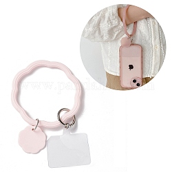 Cordino per telefono con anello in silicone, cordino da polso con supporto portachiavi in plastica e lega, roso, 19.5cm