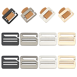 Olycraft 8pcs 4 colores cierres de hebillas de aleación de zinc, para hombres accesorios de cinturón de diy, Rectángulo, color mezclado, 47x34.5x4mm, 2 piezas / color