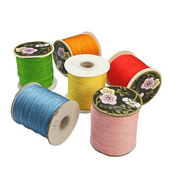 Fil de nylon, cordon de bijoux en nylon pour création de les bijoux tissés, couleur mixte, 0.8mm, environ 131.23 yards (120 m)/rouleau