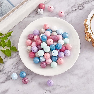 40 Pieces 15 Mm Silicone Beads, Keychain Necklace Bracelet Round Beads,  Silicone Accessory Kit For Jewelry Necklace Home Decor Diy