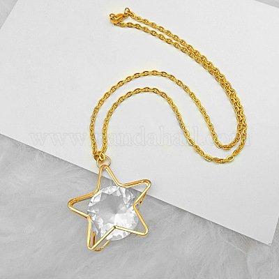 Collares colgantes de circonita cúbica en forma de estrella&nbsp;EJ6559-1