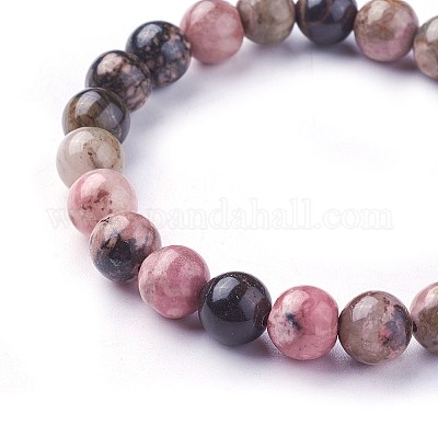 Perles de rhodonite naturelles étendent bracelets&nbsp;BJEW-F380-01-B16-1