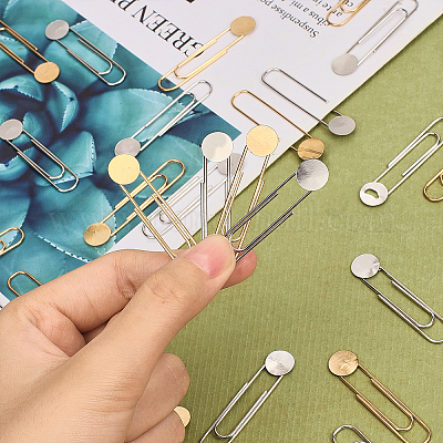  Metal Paper Clip for Notebook Bookmark Tool Stainless Steel and  Brass Material Book Paper Clips (Color : Big Stainless, Size : 1SIZE) :  Office Products