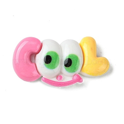 Cabochons décodés cool en résine opaque&nbsp;RESI-C045-02E-1