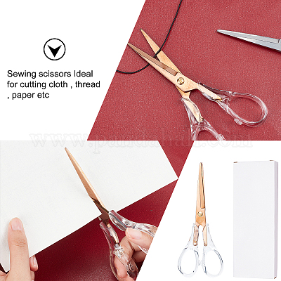  3 Pieces 6.3 Inches Acrylic Scissors Clear Silver