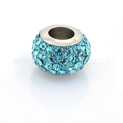 Wholesale 304 Stainless Steel Polymer Clay Rhinestone European