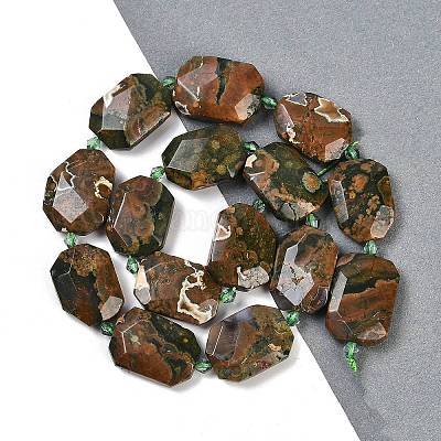 Natur Rhyolith Jaspis Perlen Stränge&nbsp;G-B125-P09-01-1