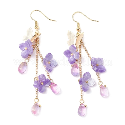 Blume Messing Ohrringe&nbsp;EJEW-TA00643-01-1