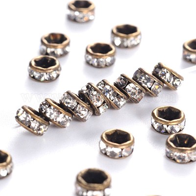 Perline distanziatori strass in ottone&nbsp;RB-A014-Z4mm-01AB-NF-1