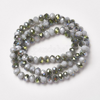 Chapelets de perles en verre opaque électrolytique&nbsp;EGLA-A034-P4mm-S13-1