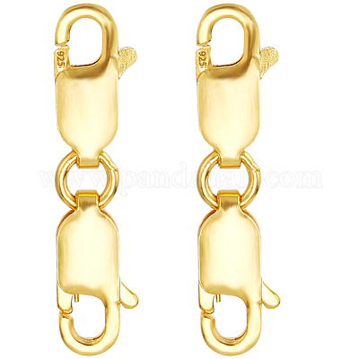  2pcs Double Lobster Clasp Extender, 925 Sterling