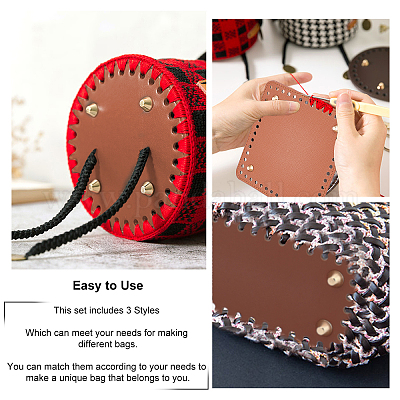 3Pcs 15cm Alloy Round Ring Leather Key Chain Tassels DIY Craft