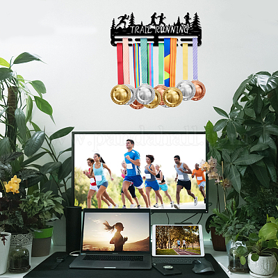 Superdant Trail Running Médaille Cintre Porte-médailles de sport avec 8  lignes Supports d'affichage de