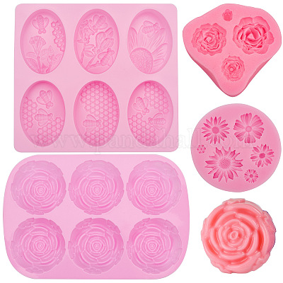 Wholesale GORGECRAFT 4 Pcs Silicone Rose Flower Molds Daisy Flower Polymer  Clay molds for Handmade Soap Cake Chocolate Muffin Pudding Gumpaste Candle  