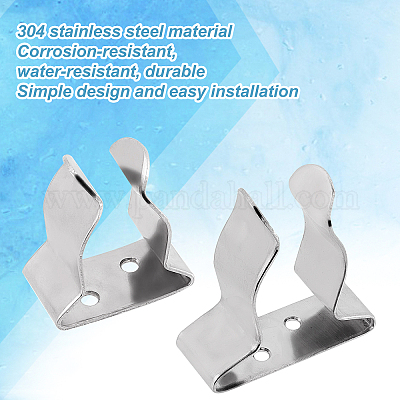 4 Pieces of Stainless Steel Boat Hook Small Spring Clamp Holder Boat Oar  Holders Marine Spring Silv