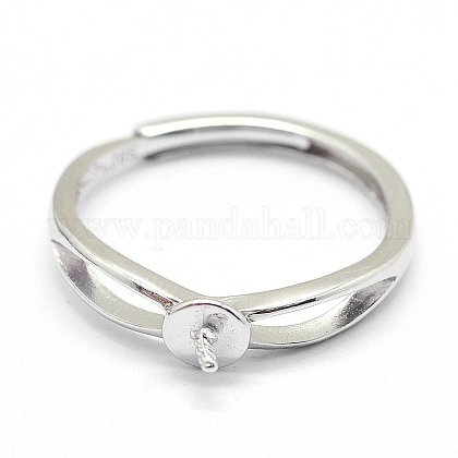 Verstellbare 925 Sterling Silber Ring Komponenten STER-I016-016P-1
