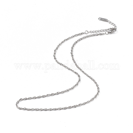 304 collier chaîne de corde en acier inoxydable pour homme femme NJEW-K245-010C-1