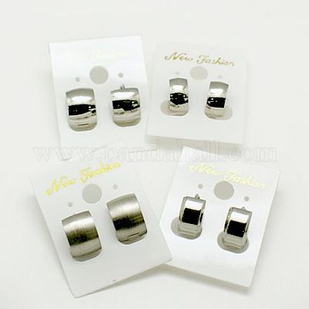 Fashion 304 Stainless Steel Huggie Hoop Earrings EJEW-G124-M12-1