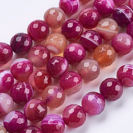 Chapelets de perles en agate à rayures naturelles/agates à bandes G-P364-05-10mm-1