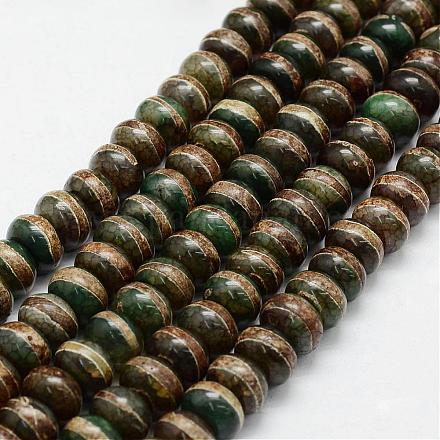 Tibetan Style Striped Pattern dZi Beads Strands TDZI-G010-I05-1
