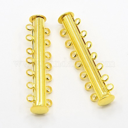 7-strands Brass Magnetic Slide Lock Clasps KK-H308-G-1