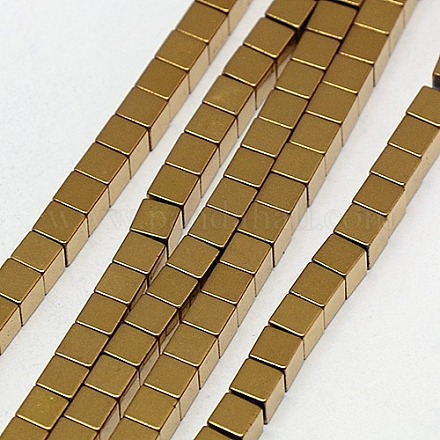 Chapelets de perles en hématite synthétique sans magnétiques G-J170A-2x2mm-07-1