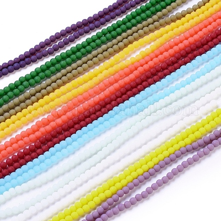 Frosted Opaque Glass Bead Strands FGLA-G002-A-1