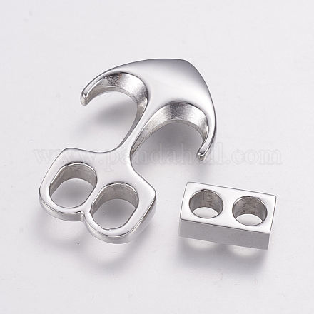 304 Stainless Steel Hook Clasps STAS-P180-17P-1
