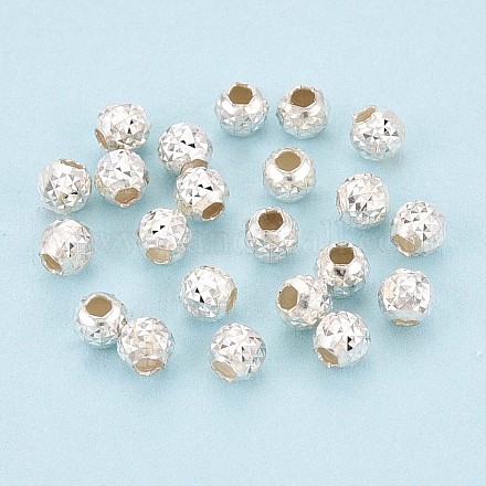 Strukturierte 925 Sterling Silber Perlen&nbsp;STER-T008-44S-03-1