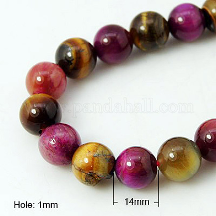 Natural Rose Tiger Eye and Yellow Tiger Eye Beads Strands G-G101-14mm-1-1